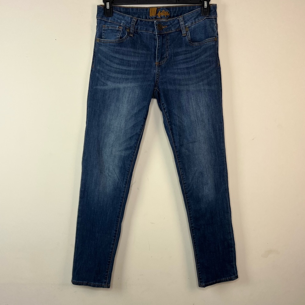 Kut from the Kloth dark wash straight leg jeans, 6